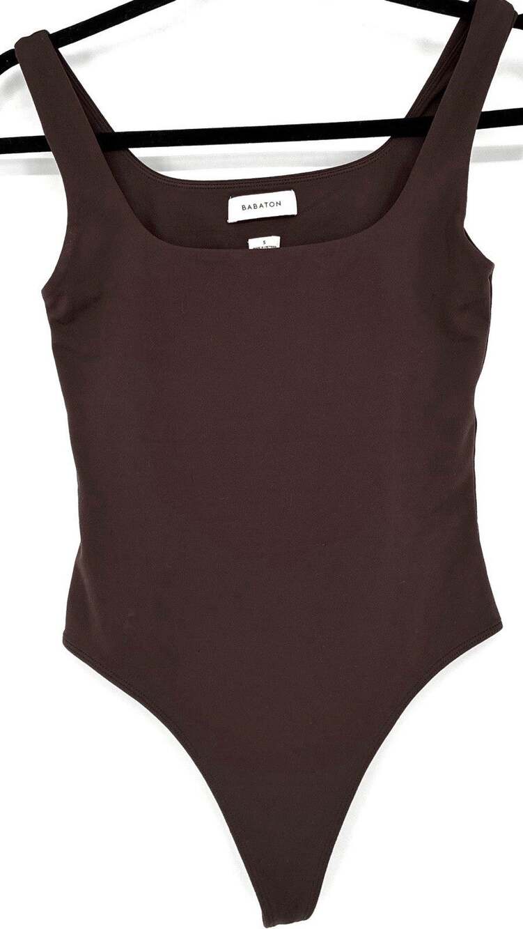 Babaton Brown Cocoa Brown One Piece Tank high cut Small